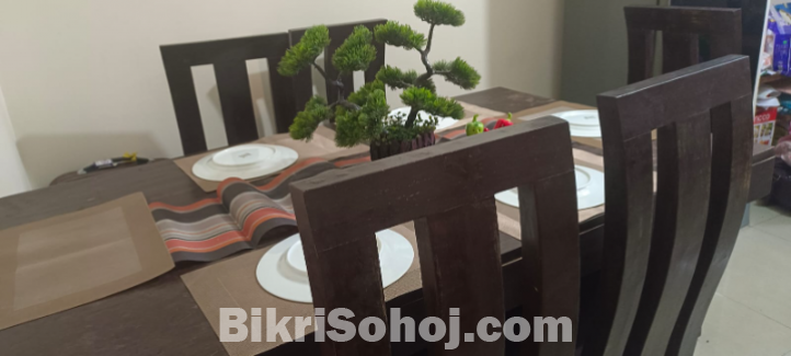 Dining Table with 6 Chair (Wooden)